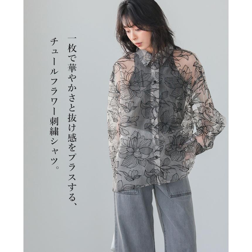 オーバーサイズシアーシャツ シャツ レディース トップス 長袖