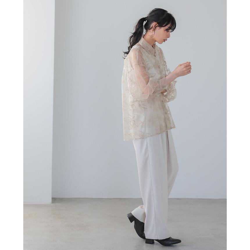 【新品】SEMICOUTURE 花柄長袖シアーシャツ オーバーサイズシアーシャツ シャツ レディース トップス 長袖