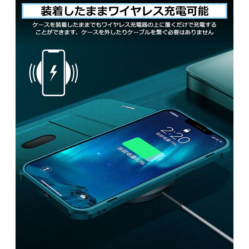 iPhone14 ケース PUレザー 手帳型 マグネット式 耐衝撃 カード