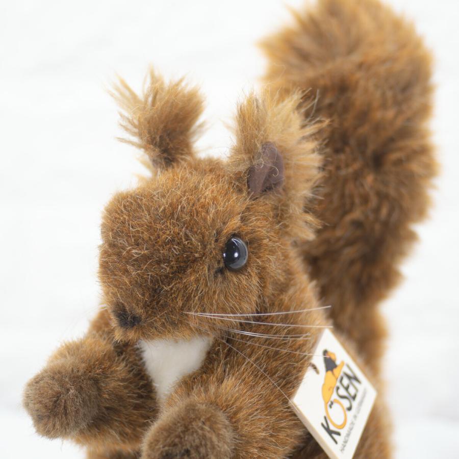 ケーセン ぬいぐるみ Kosen リス（赤） 23cm Eichhornchen 【 リアル 動物 りす 栗鼠 置物 インテリア ギフト プレゼント クリスマス  】の画像