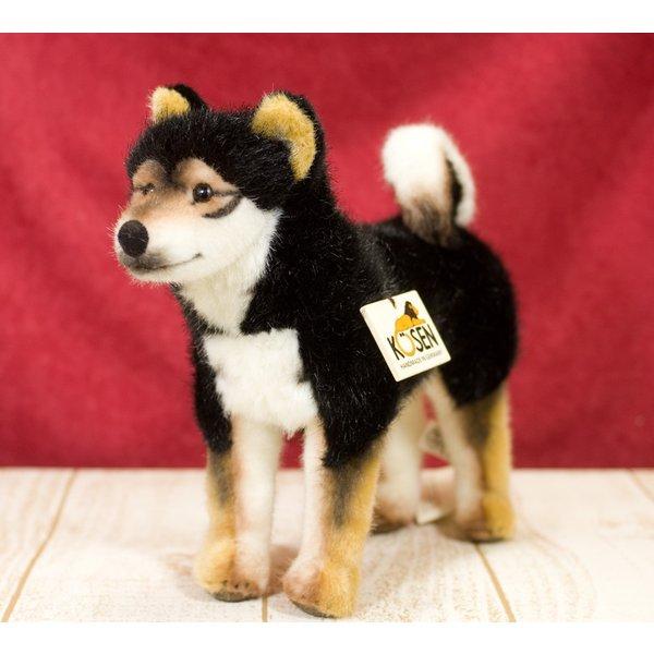 ケーセン ぬいぐるみ Kosen 柴犬 黒 立ち 28cm ドイツ製 リアル 動物