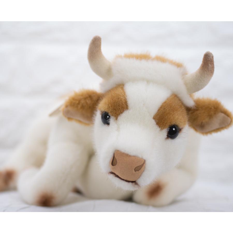 ケーセン ぬいぐるみ kosen うし 伏せ 茶白 39cm Cow, Lying リアル