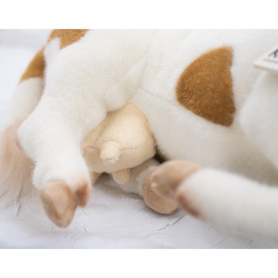 KOSEN 猫のぬいぐるみ 白と茶色 ケーセン ぬいぐるみ kosen うし 伏せ 茶白 39cm Cow, Lying リアル
