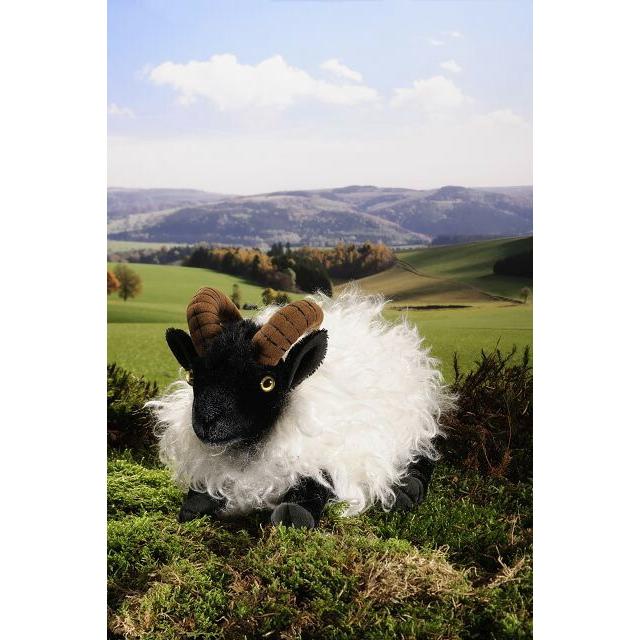 ケーセン ぬいぐるみ Kosen 角羊 ハイドシュヌッケ 寝そべり モヘア