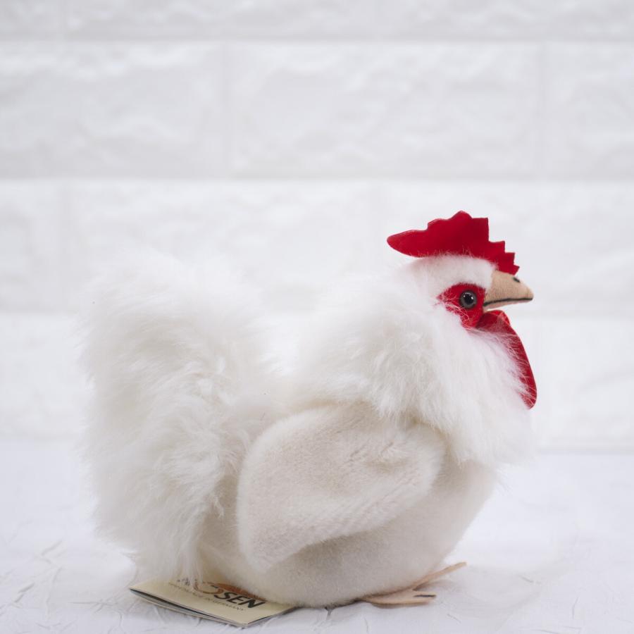 ケーセン ぬいぐるみ Kosen 雄鶏 白 16cm Rooster white ドイツ製