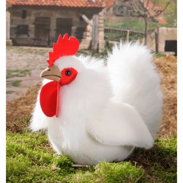 ケーセン ぬいぐるみ Kosen 雄鶏 白 16cm Rooster white ドイツ製