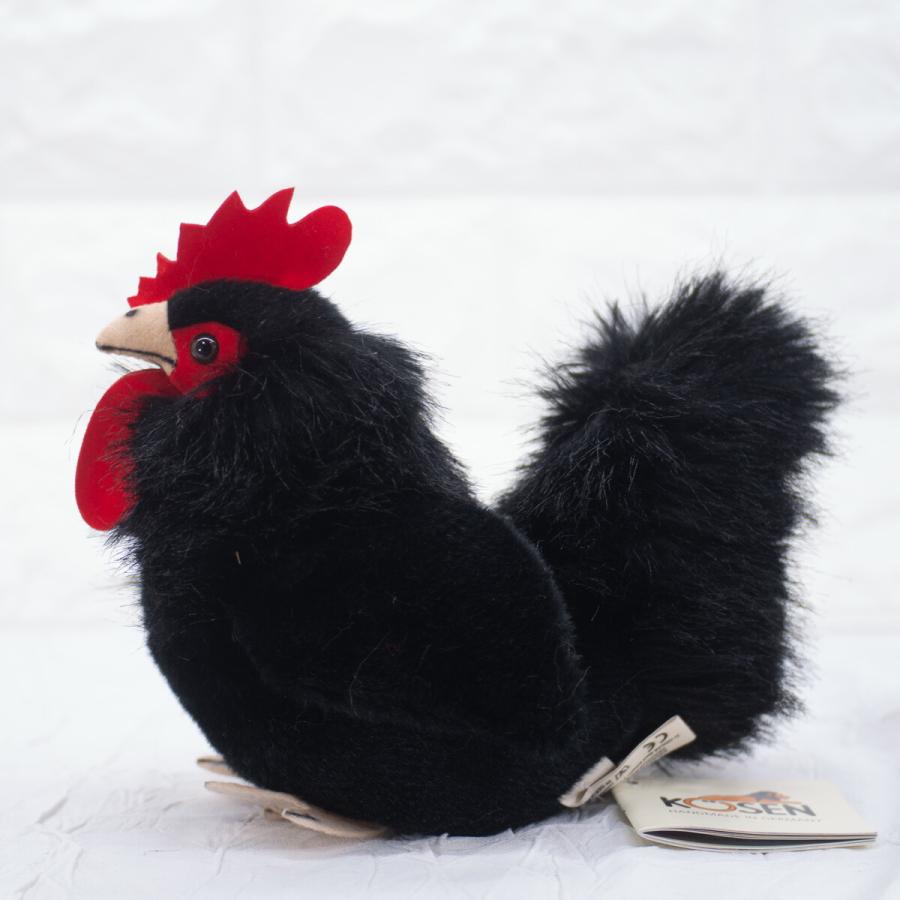 ケーセン ぬいぐるみ Kosen 雄鶏 黒 16cm Rooster black ドイツ製