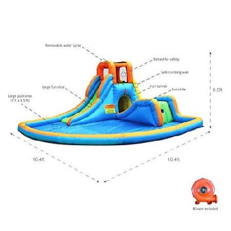 Bounceland Inflatable Cascade Water Slide with Large Pool, Two Water Slides, Water Sprayer for Splashing, UL Strong Blower Included, 16.5 ft x並行輸入