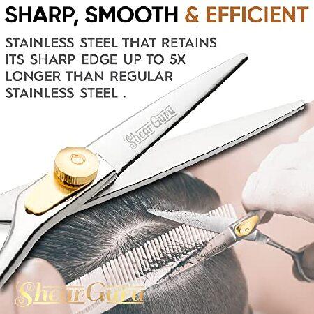 買蔵 Professional Barber Scissor Hair Cutting Set - 6.5 - 1 Straight Edge Hair Scissor， 1 Texturizing Thinning Shears， Plus Bonus Faux Leather Cas並行輸入