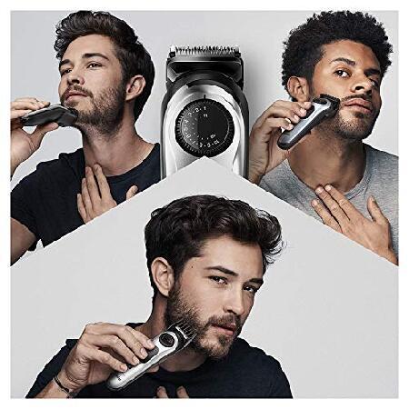 大人気再入荷 Braun Beard Trimmer Hair Clippers for Men， Cordless ＆ Rechargeable， Mini Foil Shaver with Gillette ProGlide Razor， Black/Silver， 6 Piece Set並行輸入
