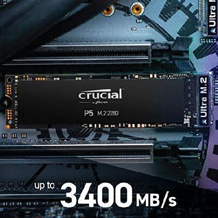 純正未使用品 Crucial P5 2TB 3D NAND NVMe Internal Gaming SSD， up to 3400MB/s - CT2000P5SSD8並行輸入