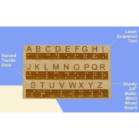 オンラインストア販売店 Creative Escape Rooms Wood Braille Alphabet Board with Raised Dots - Great Montessori Educational Tool for All Ages並行輸入