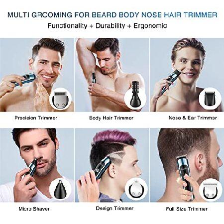 【最新入荷】 Brightup Beard Trimmer for Men， IPX7 Waterproof Beard Trimming Kit with Electric Razor， Hair Clippers for Mustache Body Facial Nose Ear Hair C並行輸入