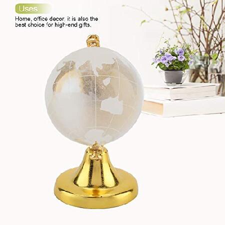 オンライン販売店 3D World Globe Crystal Ball， Mini Glass Globe Clear Desk Sphere Display World Map Miniature Paperweight for Home Office Decor Gift(Gold)並行輸入