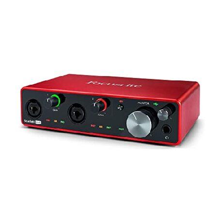 全商品格安セール Focusrite Scarlett 4i4 第3世代 4x4 USBオーディオインターフェース Audio Technica ATH-M20x スタジオモニターヘッドフォンバンドル (2個)並行輸入