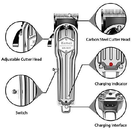 セール最安値 KEMEI 1977 Hair Clippers for Men Professional， Cordless Hair Trimmers Grooming Kit Wet/Dry Clippers USB Rechargeable Beard Trimmer Haircut Set並行輸入