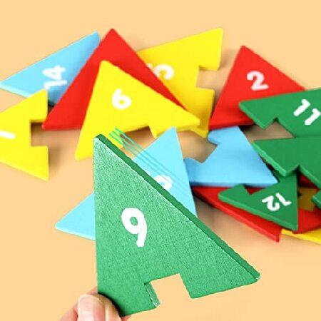 スーパーマーケット割引 3T6B Montessori Toys for 3 4 5 Years Old Math Wooden Blocks Preschool Educational Learning Toys for Boys Girls (16Pcs Block， 50Pcs Card)並行輸入