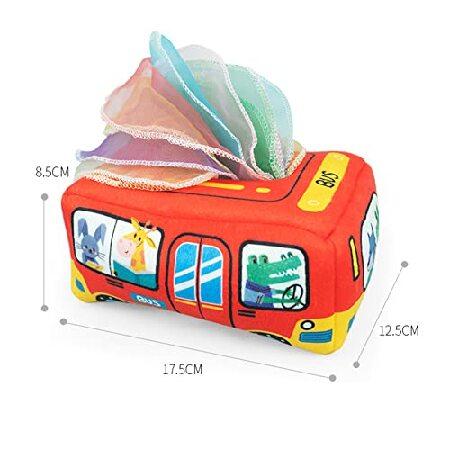 特殊消防隊 ikasus Baby Tissue Box Toy Cartoon Pattern Montessori Toy for Babies， Educational Preschool Learning Toy High Contrast Crinkle Paper Sensory S並行輸入