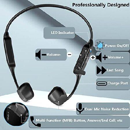 新品未開封です Bone Conduction Open-Ear Bluetooth Sport Headphones， Premium Wireless Over-Ear Earphones with Built-in Dual Mic works for Running， Workouts， B並行輸入