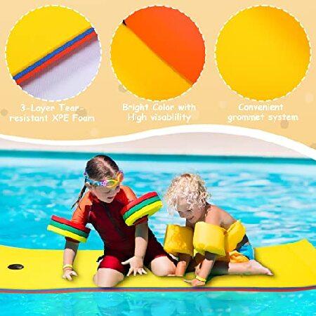 Geelin Floating Water Pad Layer Floating Water Foam Pad with Rolling Pillow Design Bouncy Tear Resistant XPE Foam Mat Roll up Floating River並行輸入