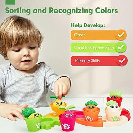 激安直営店 Learning Toys for 2 Year Olds - Color Sorting Toys for Toddlers 1-3 - Puzzle N´ Plant Flower Pots 18-Piece - Montessori Toys for 1 Year Old Gi並行輸入