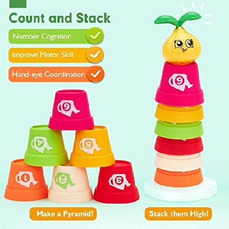 激安直営店 Learning Toys for 2 Year Olds - Color Sorting Toys for Toddlers 1-3 - Puzzle N´ Plant Flower Pots 18-Piece - Montessori Toys for 1 Year Old Gi並行輸入