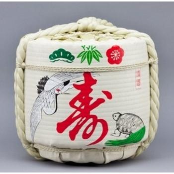 樽酒 準備簡単 本格鏡開き用祝樽 寿 慶祝鶴亀４斗 上
