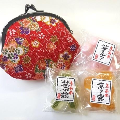 敬老の日ギフト 敬老の日 プレゼント ギフト 贈りもの 京都 和菓子友禅がま口京飴セット 送料無料 | 