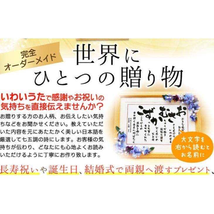 米寿祝い プレゼント 詩 女性 退職 母 名前 ポエム 小さいサイズ 誕生日 出産 お祝い ギフト 花 かわいい おしゃれ 豪華 いわいうた フェリーチェ額 Sサイズ Knr010 いわいうたや 通販 Yahoo ショッピング