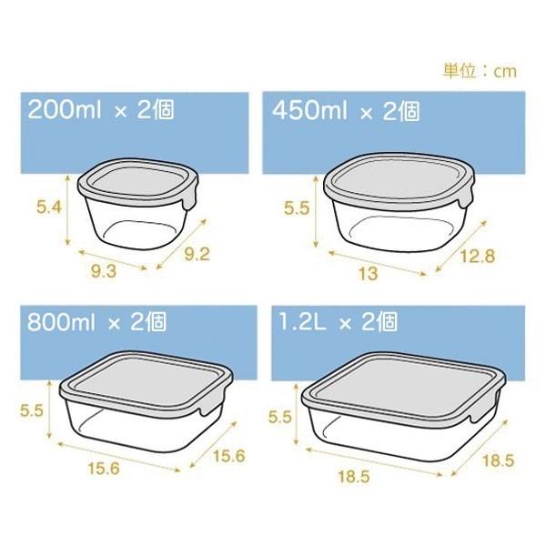 iwaki イワキ パック&レンジ 角型 8点 セット グリーン 耐熱 iwaki イワキ パック&レンジ 角型 8点 セット グリーン 耐熱