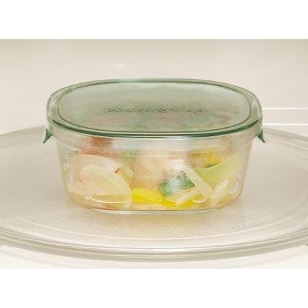 iwaki（イワキ） 保存容器 角型4点セット グリーン 耐熱ガラス パック