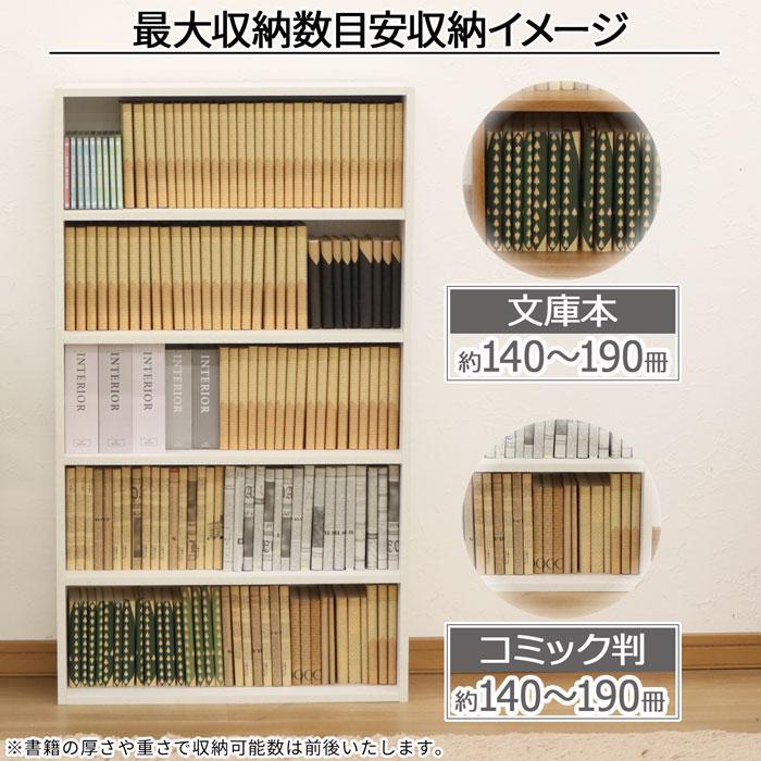 5段飾り棚 DVD収納 本棚 幅60cm LO/W 完成品 エイ・アイ・エス 本棚 スリム 文庫 収納 カラーボックス 5段 木製 幅