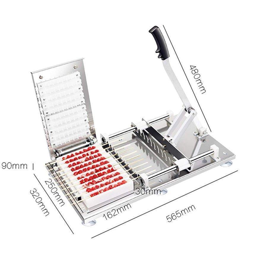 串刺し機 ケバブ機 バーベキュー 肉の串刺し機 居酒屋 キャンプ バーベキューカーター 焼き用BBQツール DIY肉串焼き パーティー焼き用 多機能肉スライサ｜iwamotojunkosyouten｜03