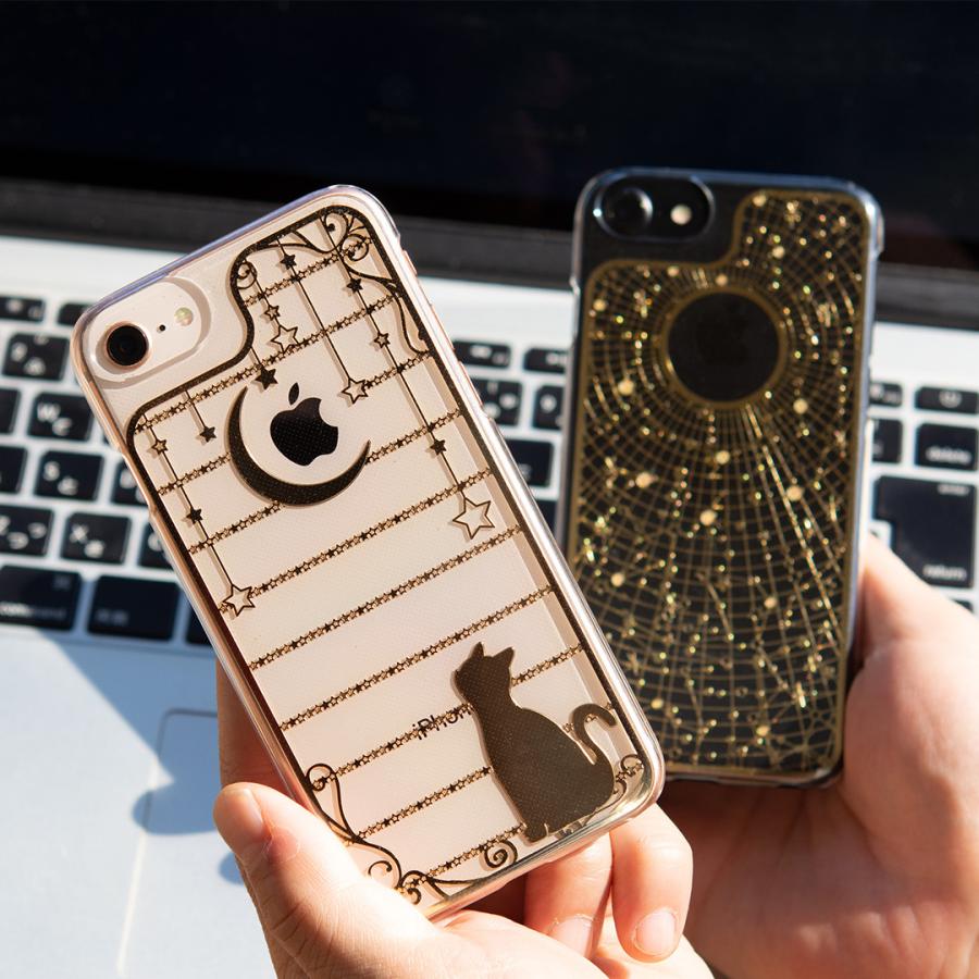 iPhone SE(第２世代)/8/7用クリアケース+プレート DECOSMA「ネコと月」 |  | 02