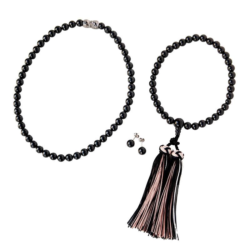 2022年最新春物 【再値下げ】彩花 ジェット ネックレス イヤリング