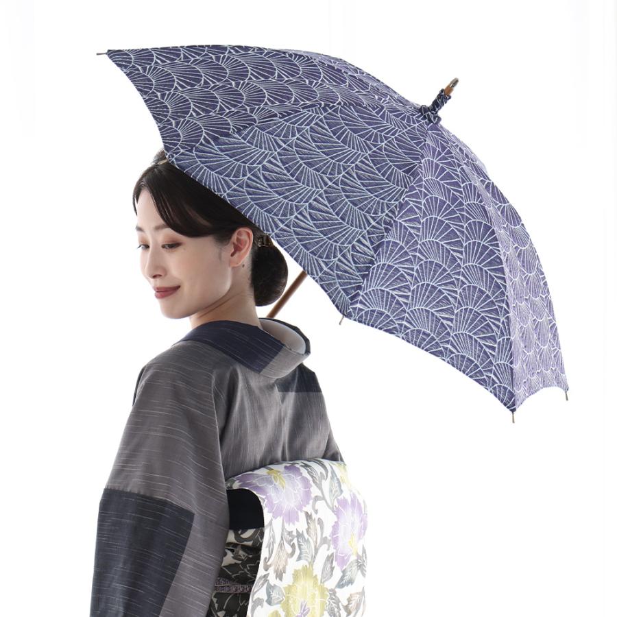 日傘 長傘 播州織 iw10435 HiraTen バンブー持ち手 撥水加工 UVカット