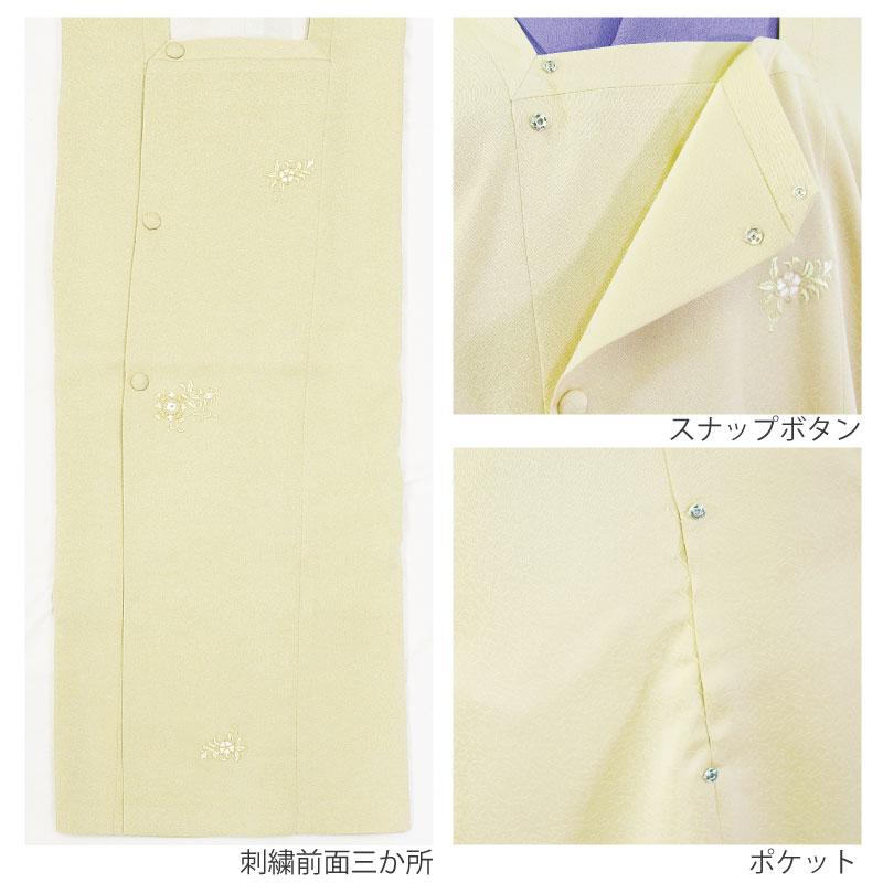 【刺繍】ロング 道行 コート 東レシルック 仕立て上がり 洗える レディース M / L 袷 東レ シルック プレタ 鼠色 黄色 ピンク 花唐草 刺繍 和装の画像