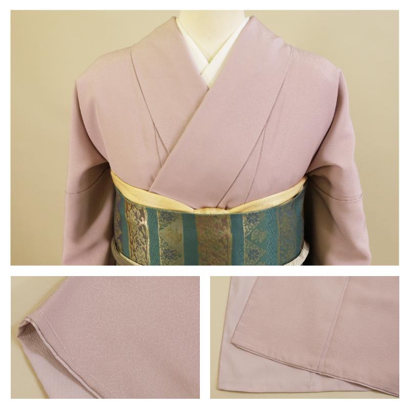 未使用 洗える袷のきもの 東レシルック 沙綾型地紋入り ポリエステル 12312 小紋 しつけ糸付き未使用 洗える袷のきもの 東レシルック 沙綾型地紋