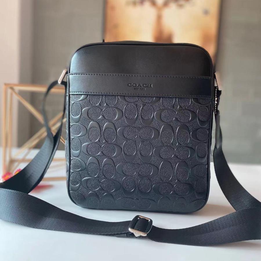 大人気商品 COACHバッグ F73338 ブラック メンズショルダーバッグ 斜め