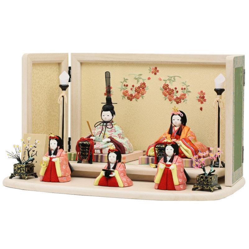 お値下げ 人形工房天祥オリジナル 雛人形 こひな 初花 誉勘商店の正絹・京都西陣織物 【RIZ1975057023】(69949円)