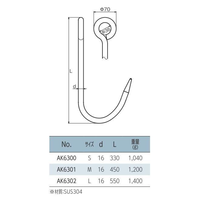 浅野金属工業 ASANO ステンレス 目吊り L AK6302 * : 岩内金物店 浅野金属工業 ASANO ステンレス 目吊り L AK6302 * : 岩内金物店