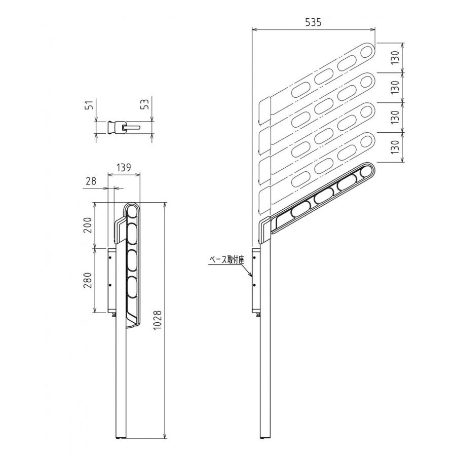 ホスクリーン 川口技研 腰壁用 物干し金物 上下式 LP-55-DB ホスクリーン 川口技研 腰壁用 物干し金物 上下式 LP-55-DB