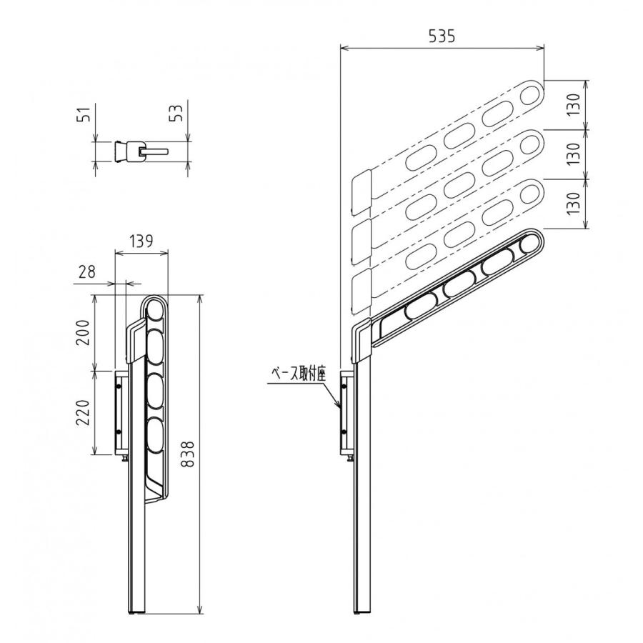 川口技研　腰壁用物干し　ホスクリーンＧP-55　シルバ～アーム50㎜　2本1組 61cL8GrAaVL._UF1000,1000_QL80_.jpg