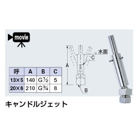 カクダイ 噴水ノズル キャンドルジェット 5383-20X8｜iwauchi-kanamonoten