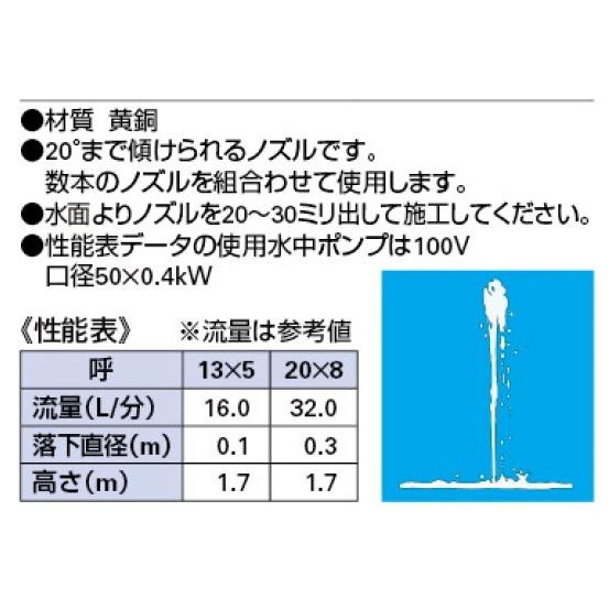 カクダイ 噴水ノズル キャンドルジェット 5383-20X8｜iwauchi-kanamonoten｜02