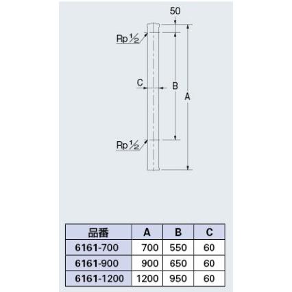 カクダイ ステンレス水栓柱60角 6161-900｜iwauchi-kanamonoten｜02