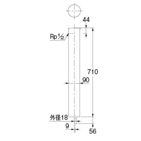 カクダイ 庭園水栓柱 信楽焼陶器 624-146 砂鉄 : 岩内金物店 - 通販