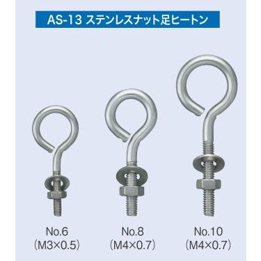 宮川公製作所 アンテナ印 ステンレス ナット足 ヒートン M3×15mm足 AS