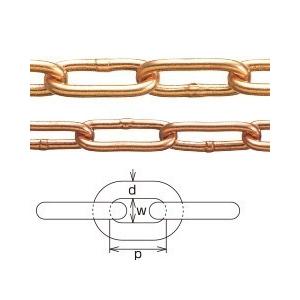 銅チェーン CU-8 8mm×30m 【白い】 (メーカー直送品 代引決済不可)
