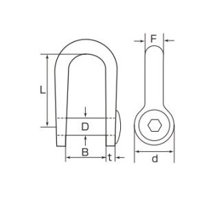 メール便 可  ひめじや ステンレス 半丸沈みシャックル S361RC 6mm 細目ネジ M6 RCS-6  1個｜iwauchi-kanamonoten｜02